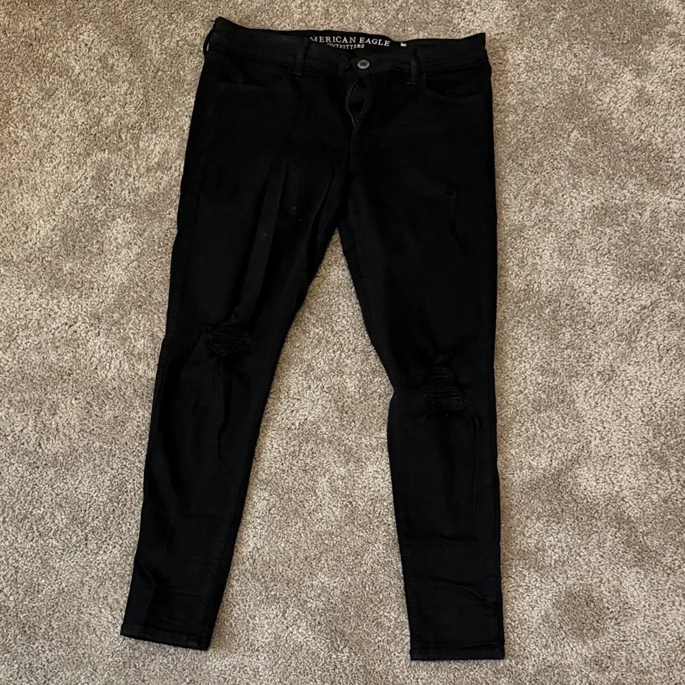 Women’s American Eagle Outfitters Black Jegging Size 10 - Picture 1 of 4
